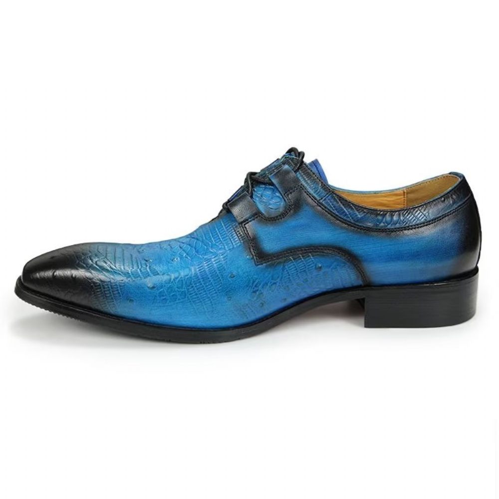 Chaussures Formelles Pour Hommes Mariage À Lacets Personnalisées - Bleu