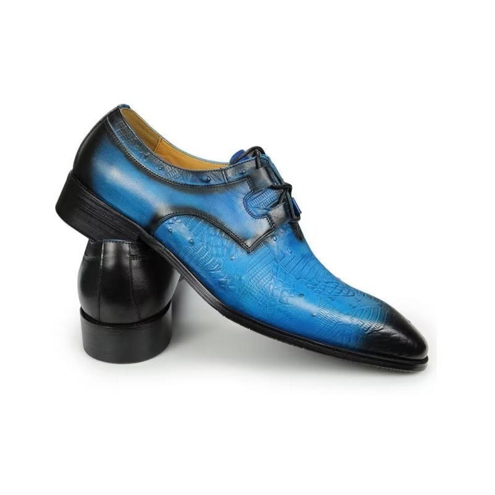 Chaussures Formelles Pour Hommes Mariage À Lacets Personnalisées - Bleu