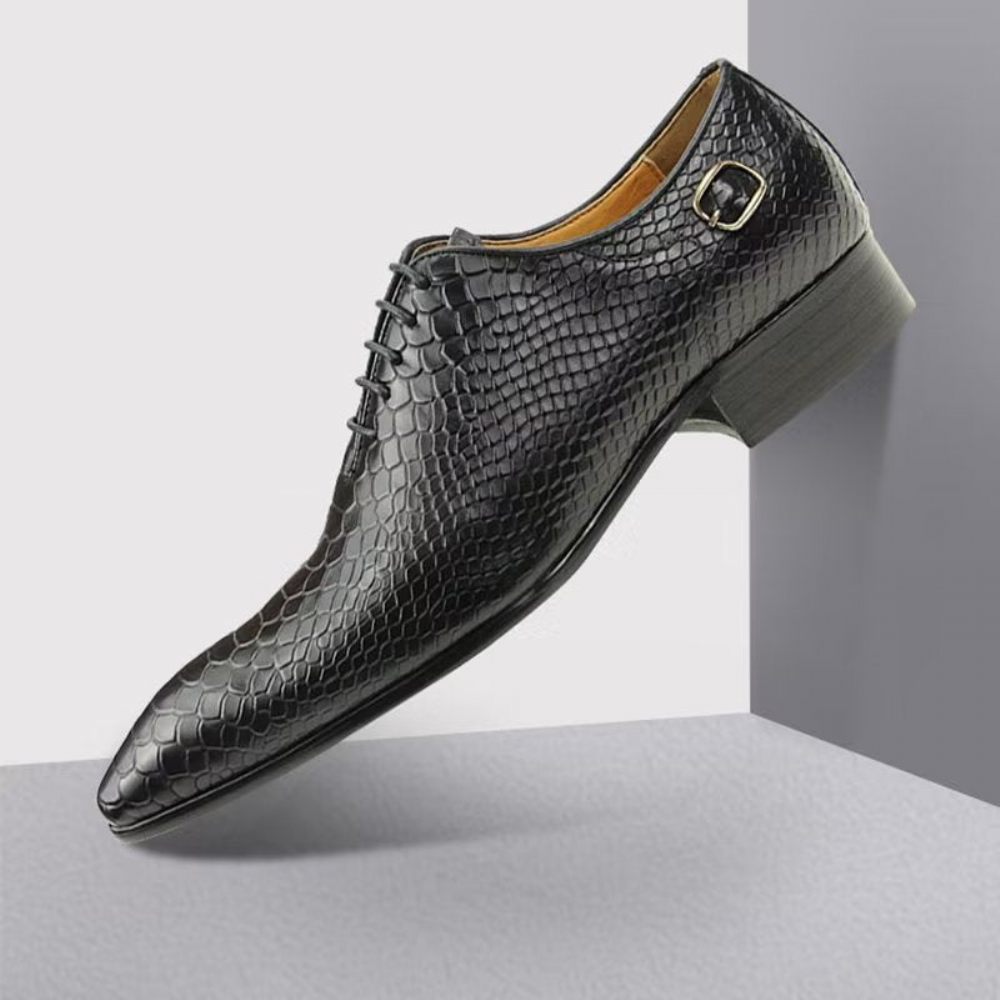 Chaussures Formelles Pour Hommes Mariage À Lacets Personnalisées - Noir