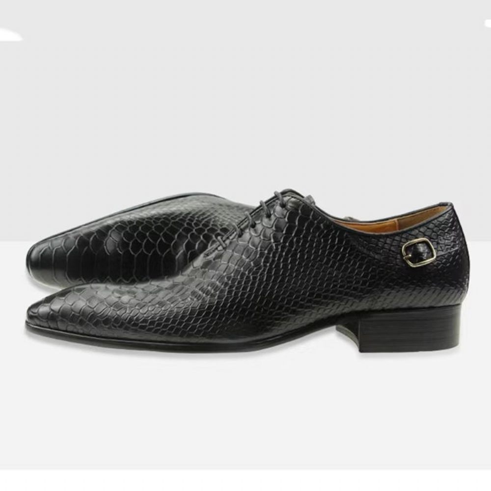 Chaussures Formelles Pour Hommes Mariage À Lacets Personnalisées - Noir