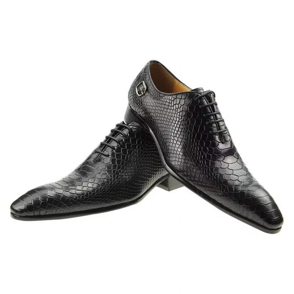 Chaussures Formelles Pour Hommes Mariage À Lacets Personnalisées - Noir