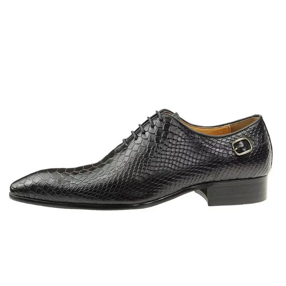 Chaussures Formelles Pour Hommes Mariage À Lacets Personnalisées - Noir