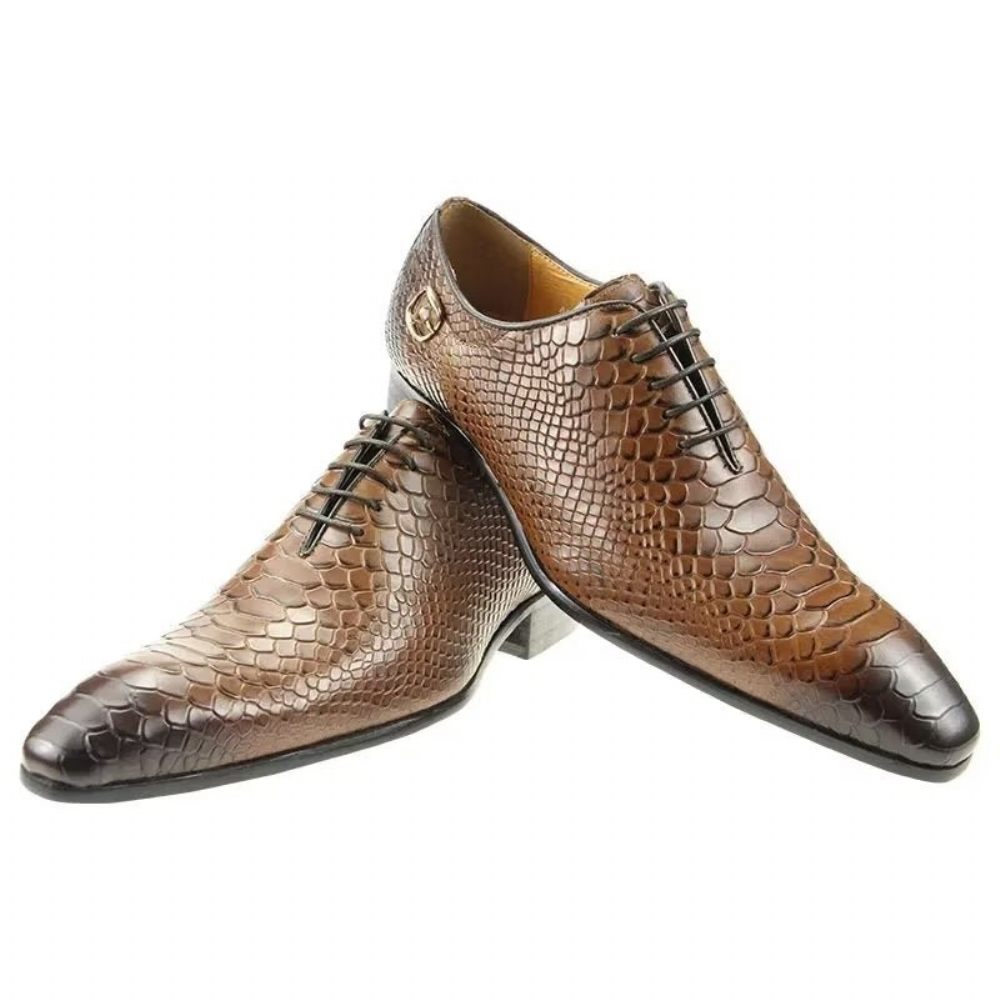 Chaussures Formelles Pour Hommes Mariage À Lacets Personnalisées - Marron