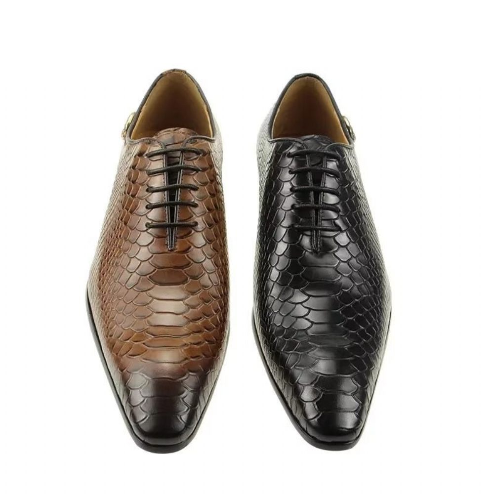 Chaussures Formelles Pour Hommes Mariage À Lacets Personnalisées - Marron