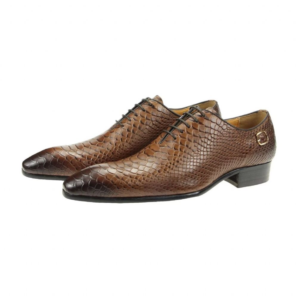 Chaussures Formelles Pour Hommes Mariage À Lacets Personnalisées - Marron