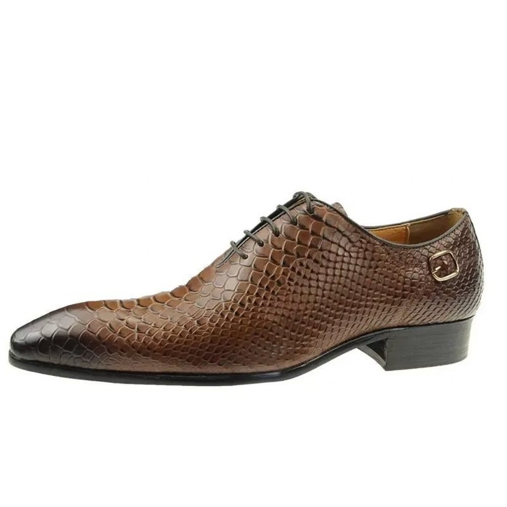 Chaussures Formelles Pour Hommes Mariage À Lacets Personnalisées - Marron