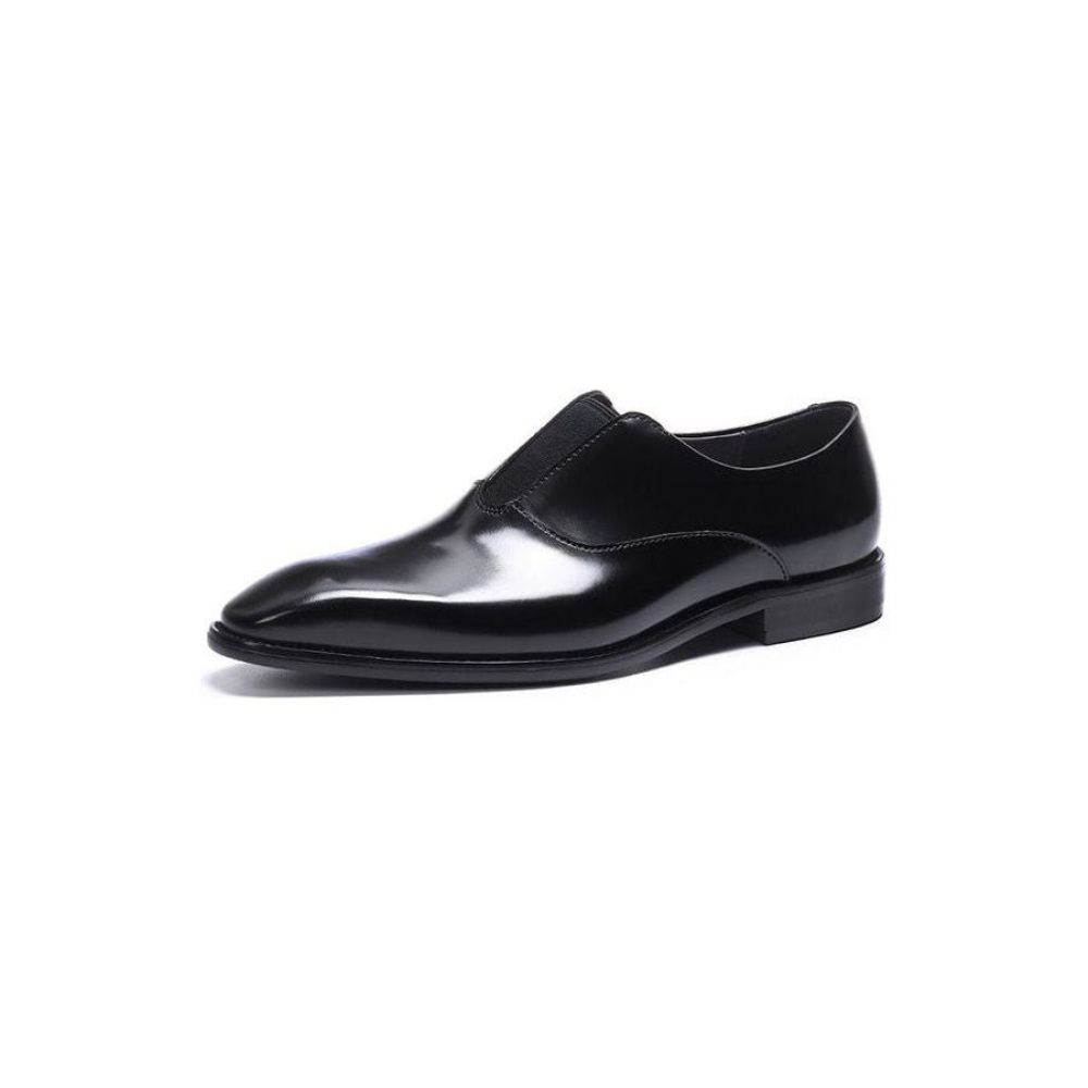 Chaussures Formelles Pour Hommes Mariage Luxe À Bout Pointu Avec Bande Élastique - Noir