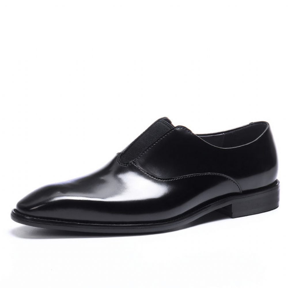 Chaussures Formelles Pour Hommes Mariage Luxe À Bout Pointu Avec Bande Élastique - Noir