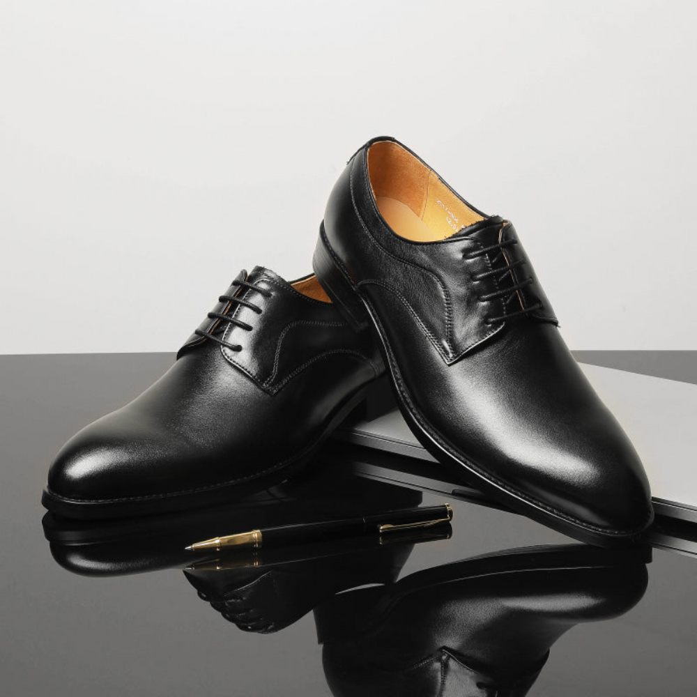 Chaussures Formelles Pour Hommes Mariage Luxe Cuir Exotique Pointu Oxfords - Noir