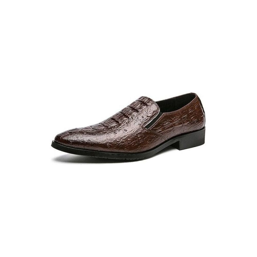 Chaussures Formelles Pour Hommes Mariage À Motif Alligator - Café