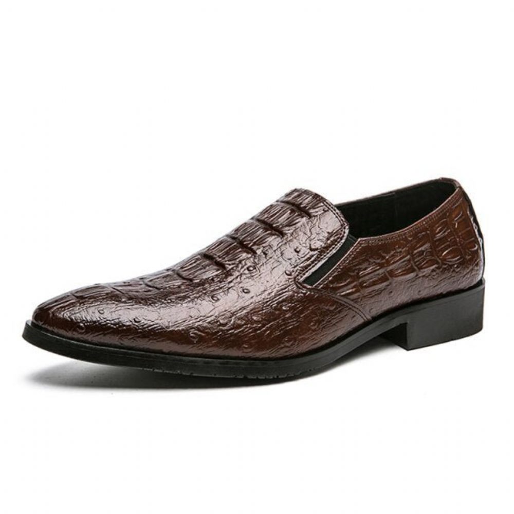 Chaussures Formelles Pour Hommes Mariage À Motif Alligator - Café