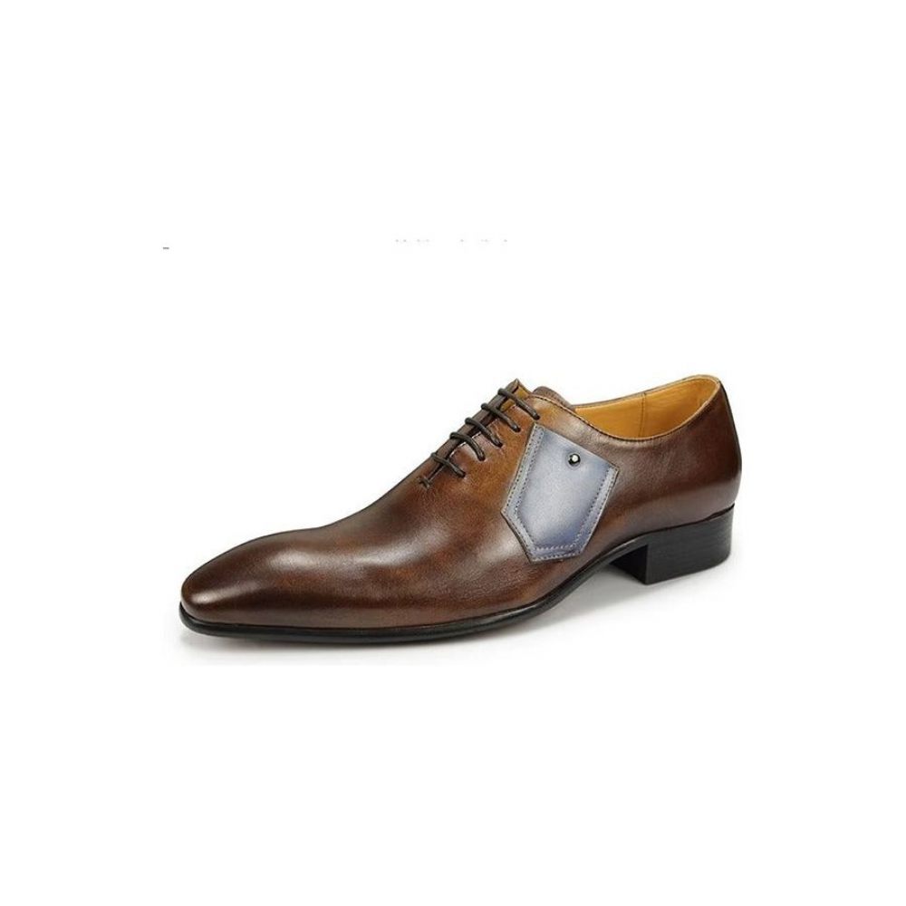 Chaussures Formelles Pour Hommes Mariage Personnalisées À Lacets - Café