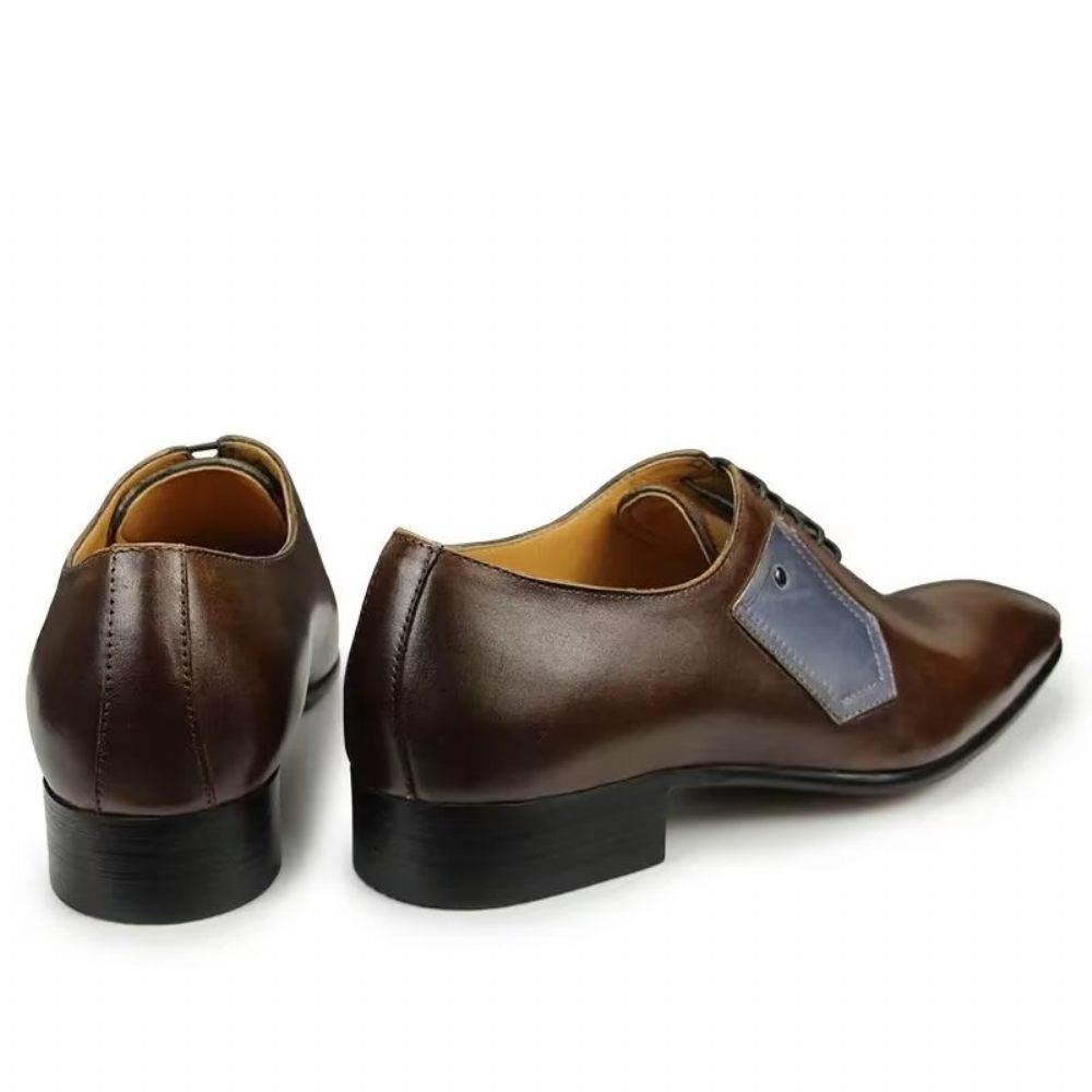 Chaussures Formelles Pour Hommes Mariage Personnalisées À Lacets - Café