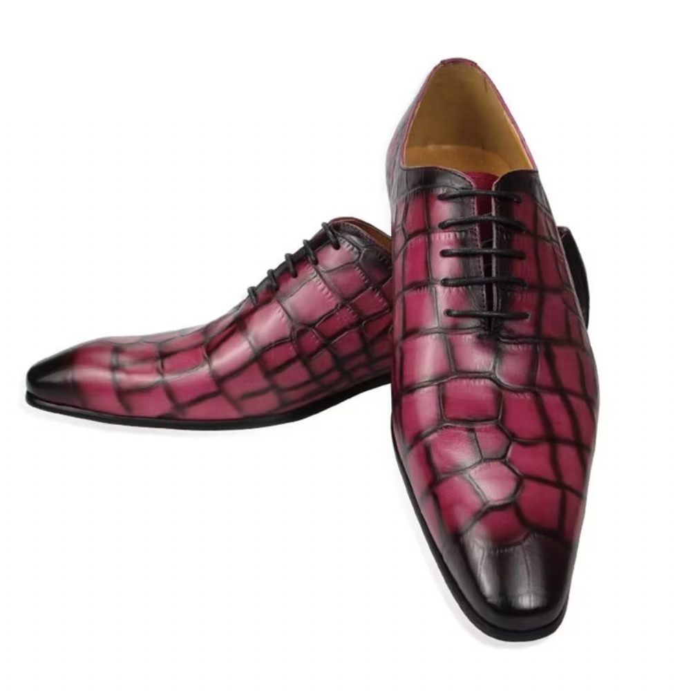 Chaussures Formelles Pour Hommes Mariage Richelieu À Lacets - Rouge