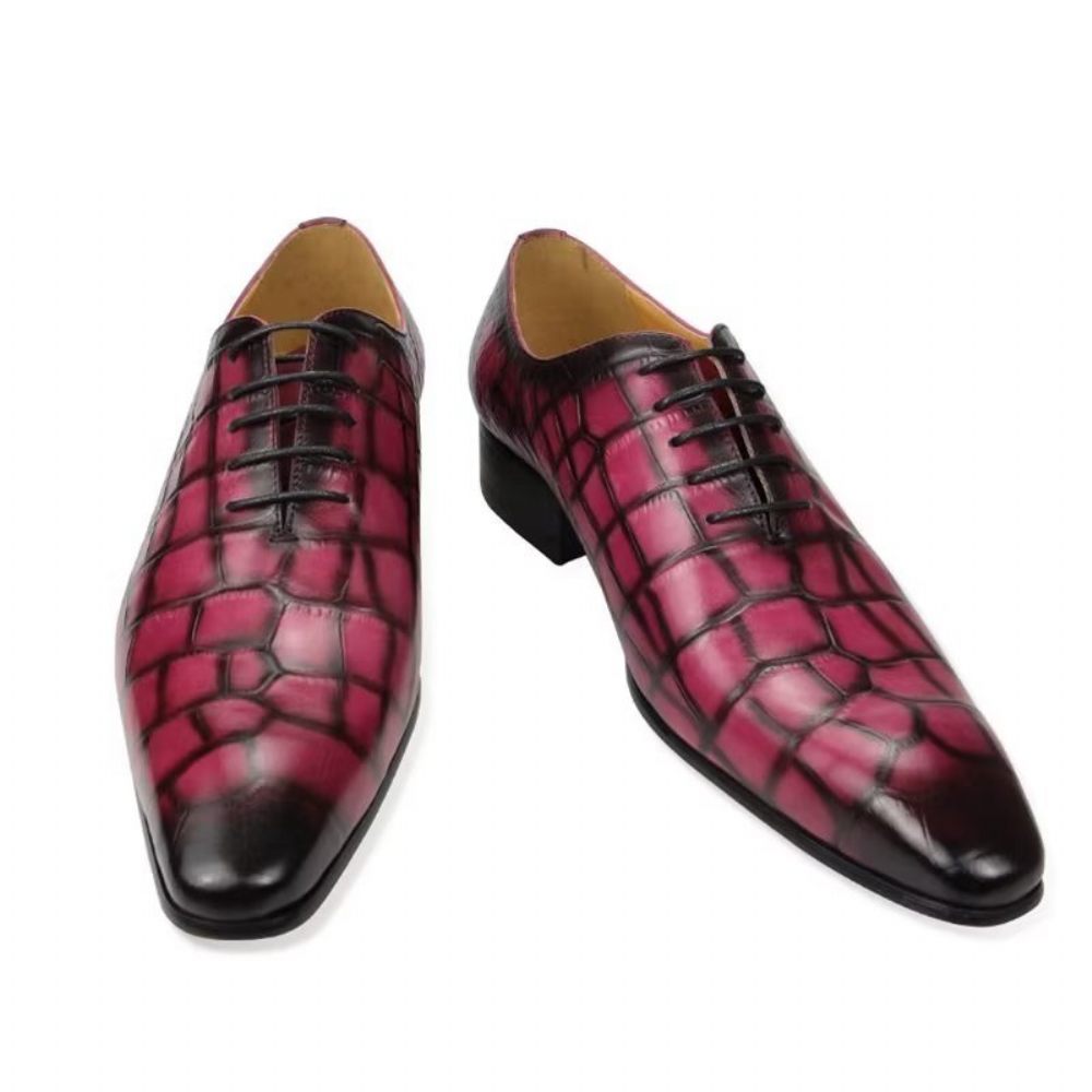 Chaussures Formelles Pour Hommes Mariage Richelieu À Lacets - Rouge