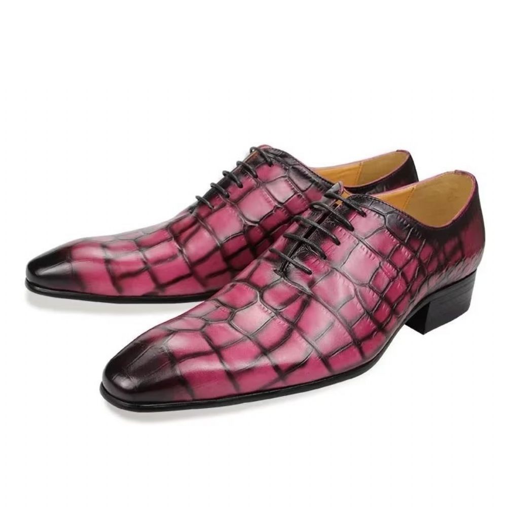 Chaussures Formelles Pour Hommes Mariage Richelieu À Lacets - Rouge