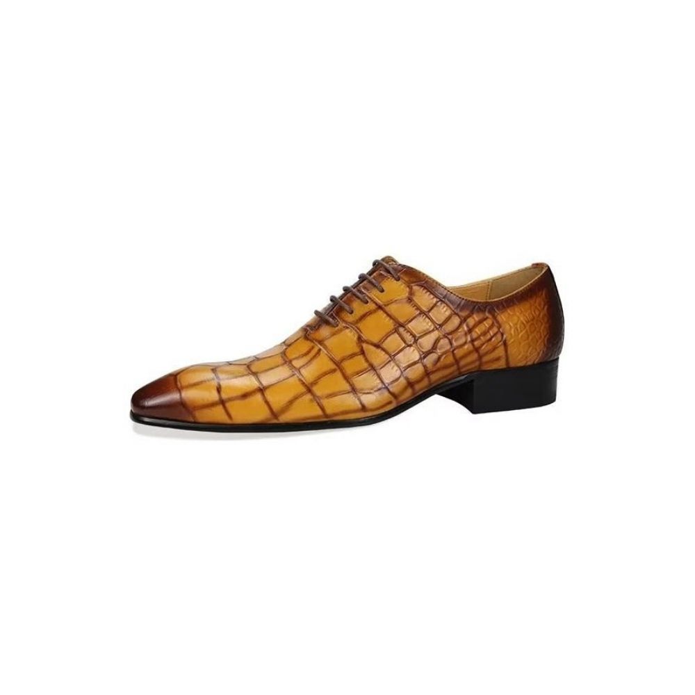 Chaussures Formelles Pour Hommes Mariage Richelieu À Lacets - Jaune