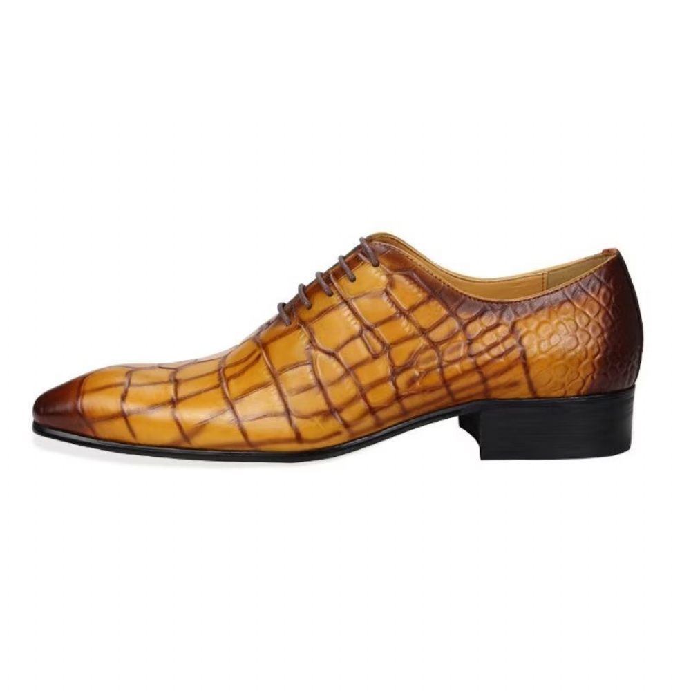 Chaussures Formelles Pour Hommes Mariage Richelieu À Lacets - Jaune