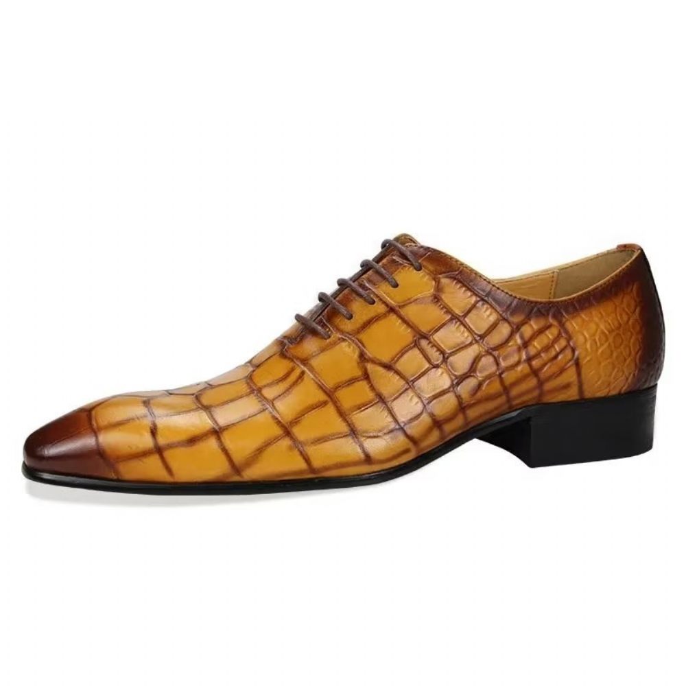 Chaussures Formelles Pour Hommes Mariage Richelieu À Lacets - Jaune