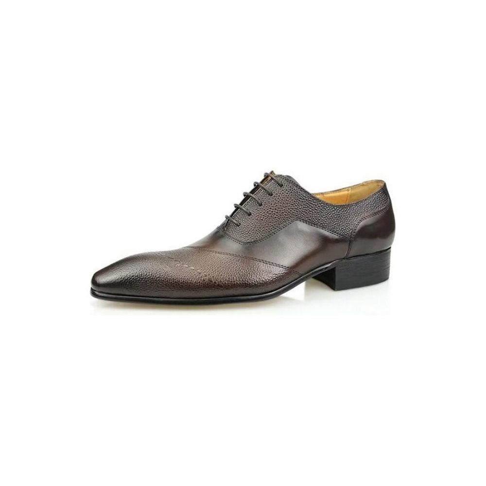 Chaussures Formelles Pour Hommes Mariage Richelieu À Lacets - Café