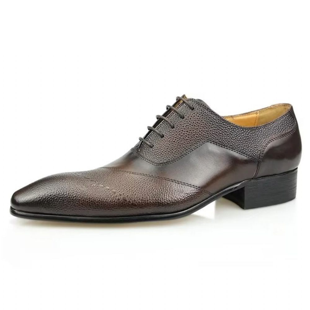 Chaussures Formelles Pour Hommes Mariage Richelieu À Lacets - Café