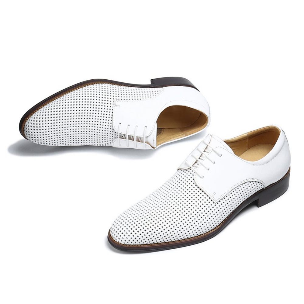 Chaussures Formelles Pour Hommes Mariée À Bout Pointu - Blanc