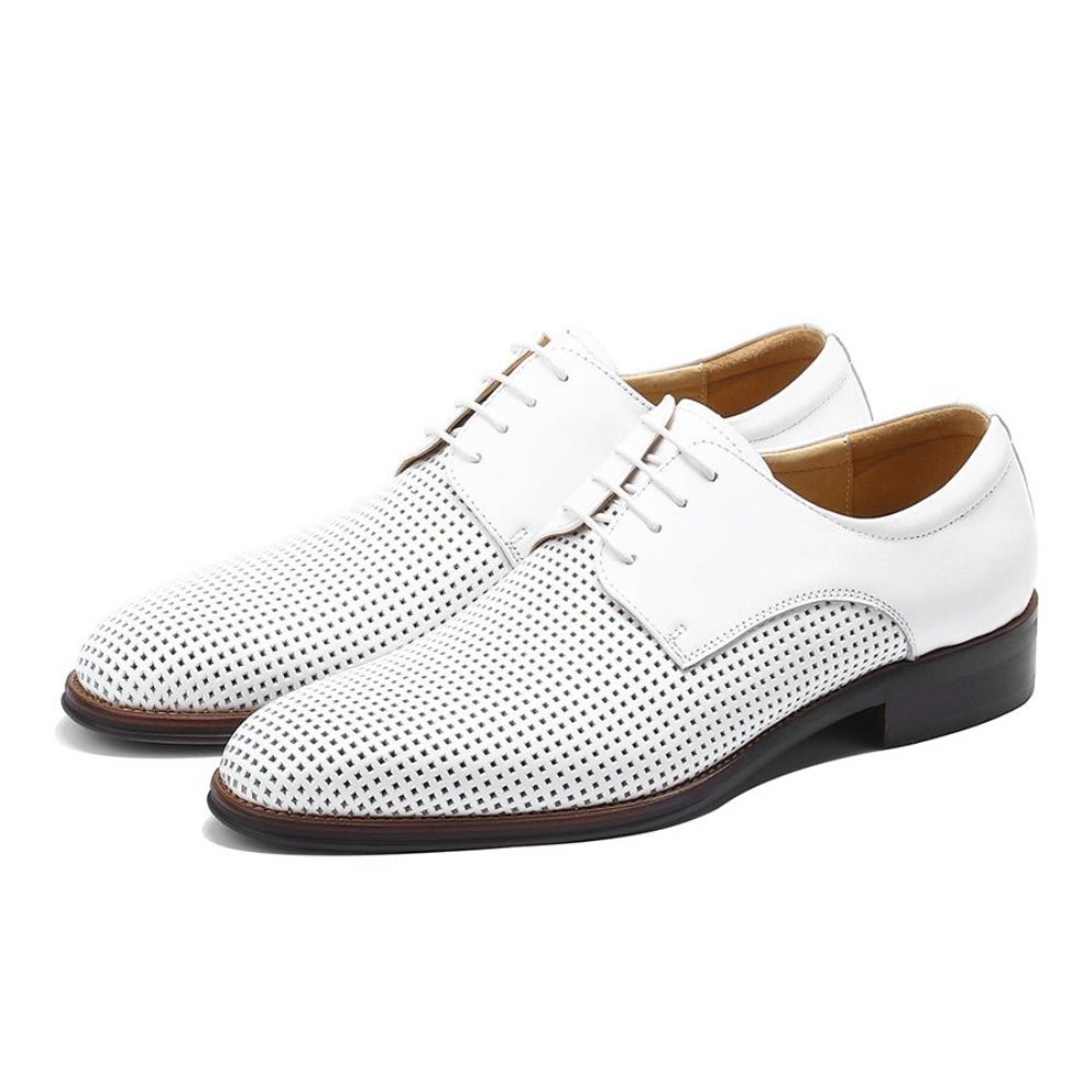 Chaussures Formelles Pour Hommes Mariée À Bout Pointu - Blanc