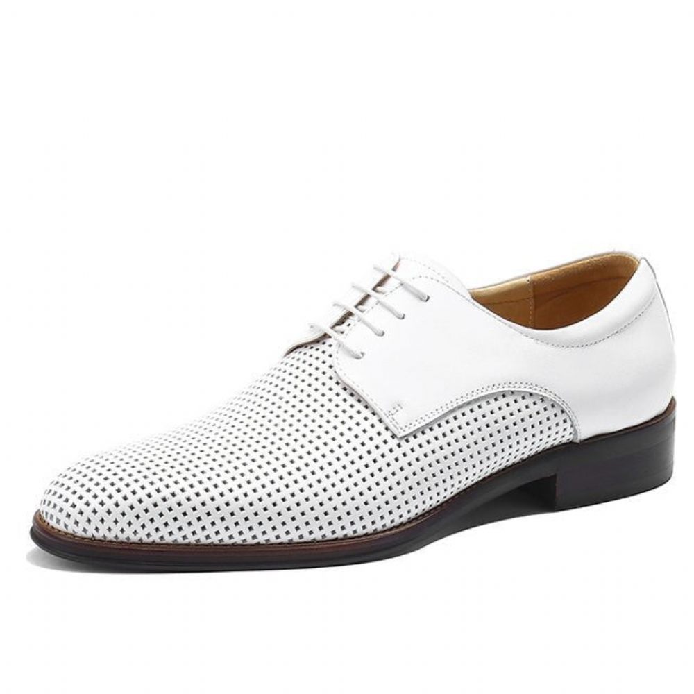 Chaussures Formelles Pour Hommes Mariée À Bout Pointu - Blanc