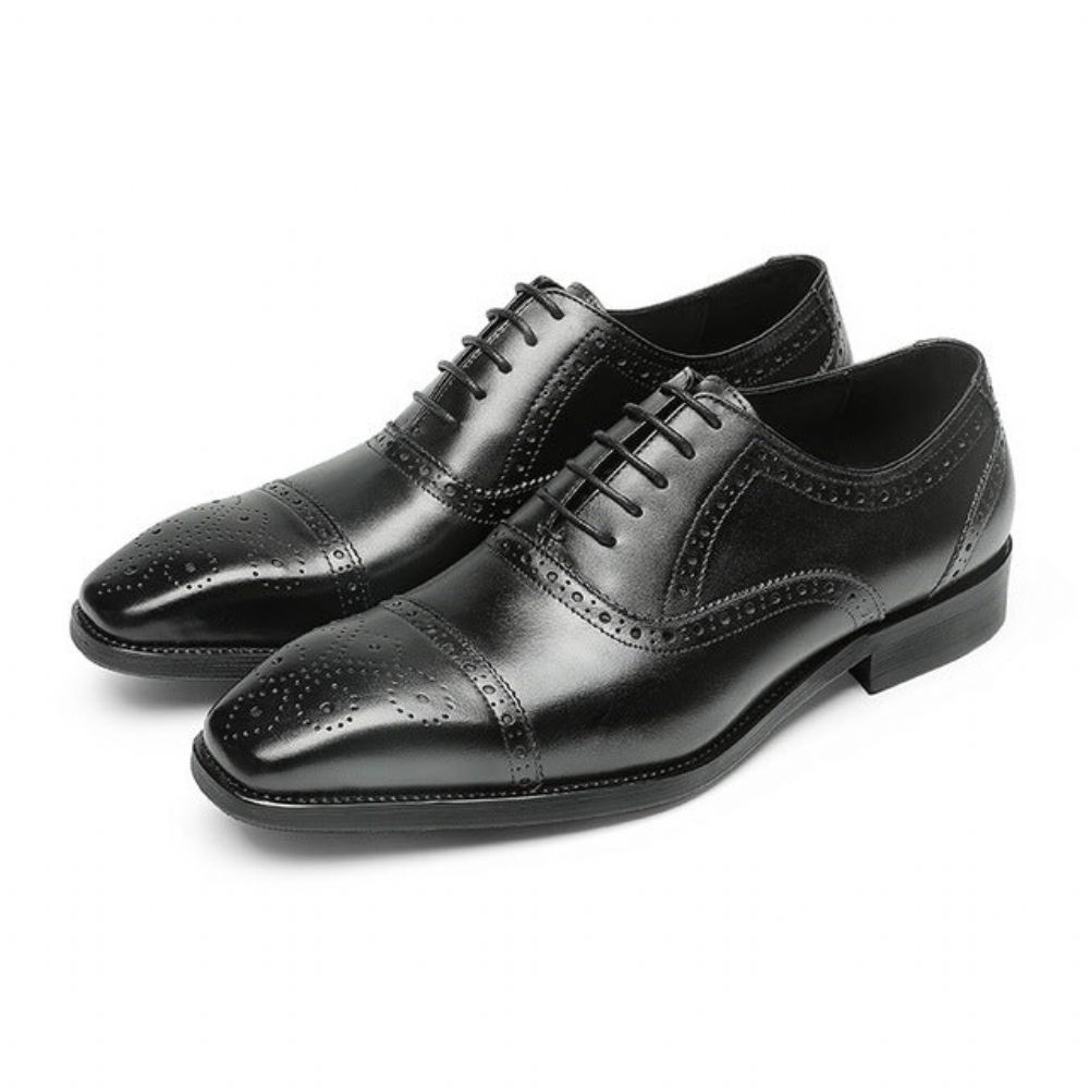 Chaussures Formelles Pour Hommes Mariée Cuir - Noir