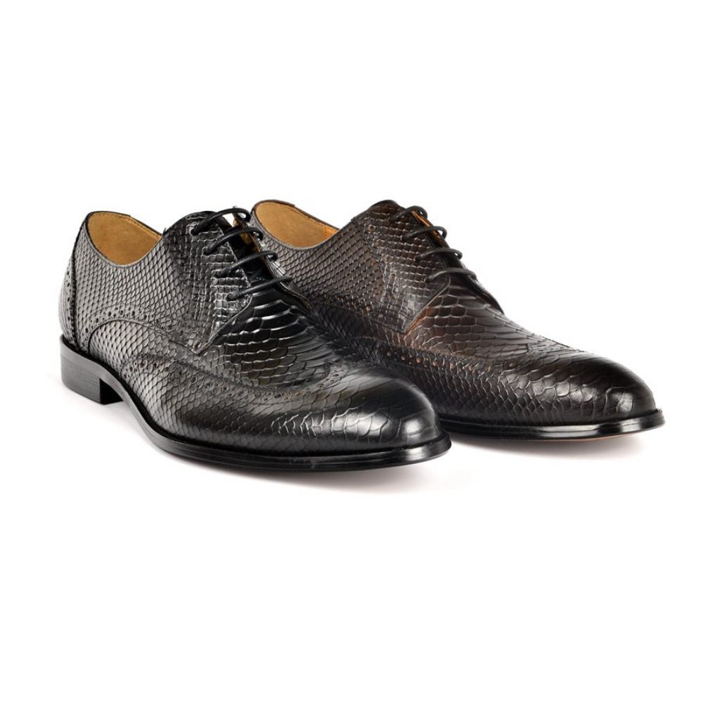 Chaussures Formelles Pour Hommes Mariée À Lacets Et Bout Pointu - Noir