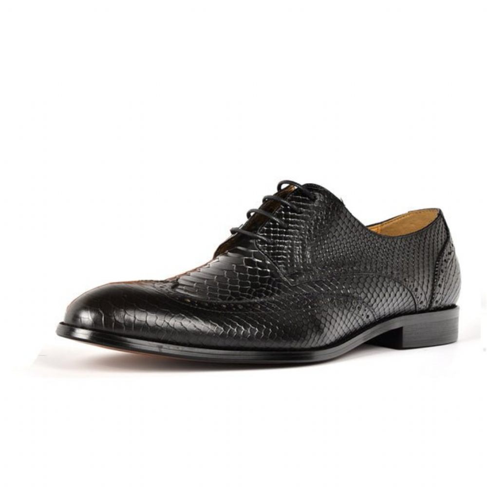 Chaussures Formelles Pour Hommes Mariée À Lacets Et Bout Pointu - Noir