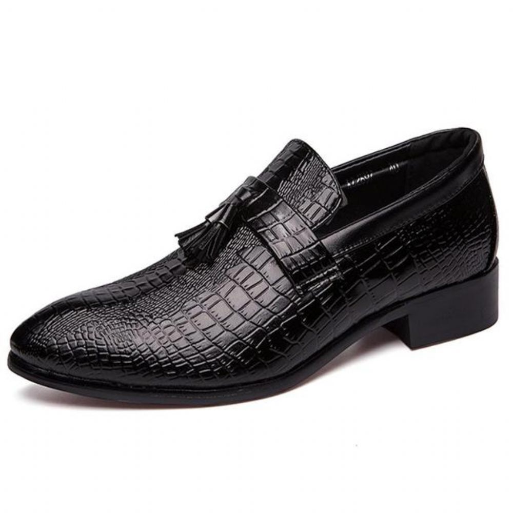 Chaussures Formelles Pour Hommes Mocassins D'affaires Chics Cuir - Noir