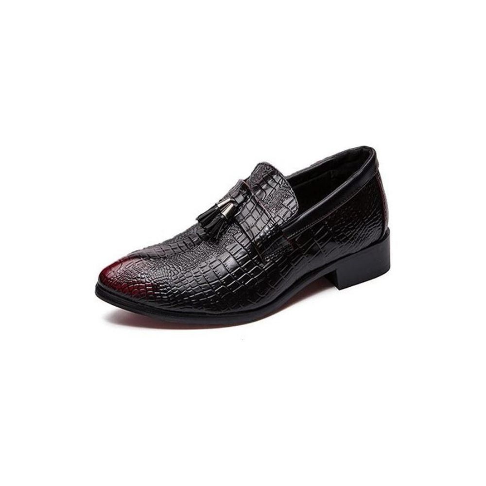 Chaussures Formelles Pour Hommes Mocassins D'affaires Chics Cuir - Rouge