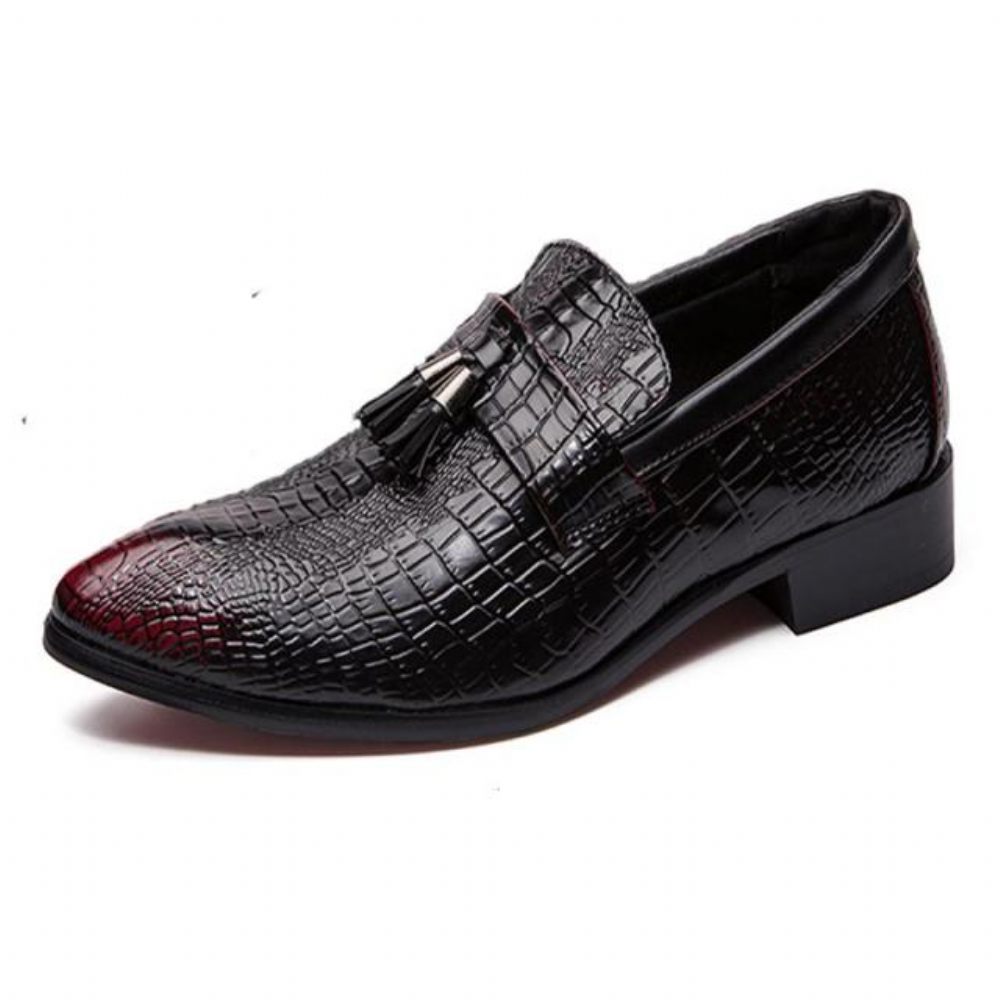 Chaussures Formelles Pour Hommes Mocassins D'affaires Chics Cuir - Rouge