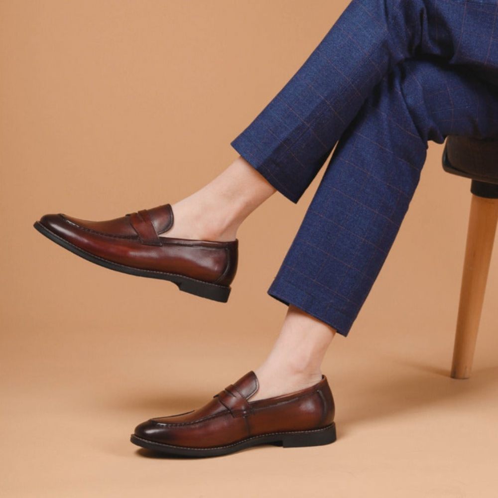 Chaussures Formelles Pour Hommes Mocassins Mariage - Café