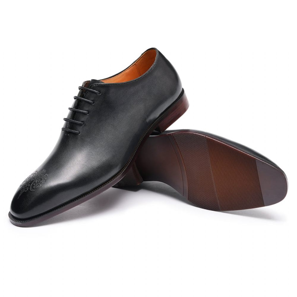 Chaussures Formelles Pour Hommes Mocassins Mariage Opulents Cuir Crocodile - Noir