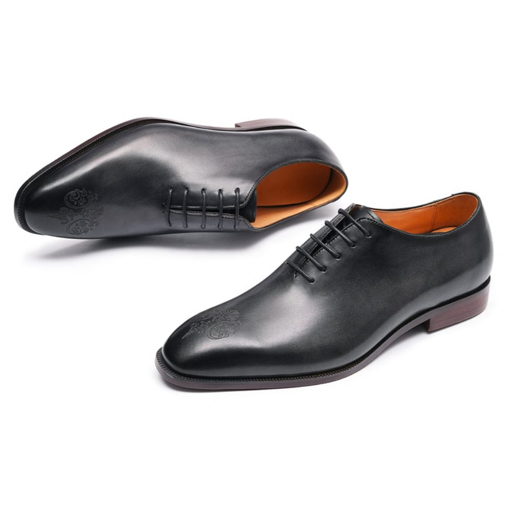 Chaussures Formelles Pour Hommes Mocassins Mariage Opulents Cuir Crocodile - Noir