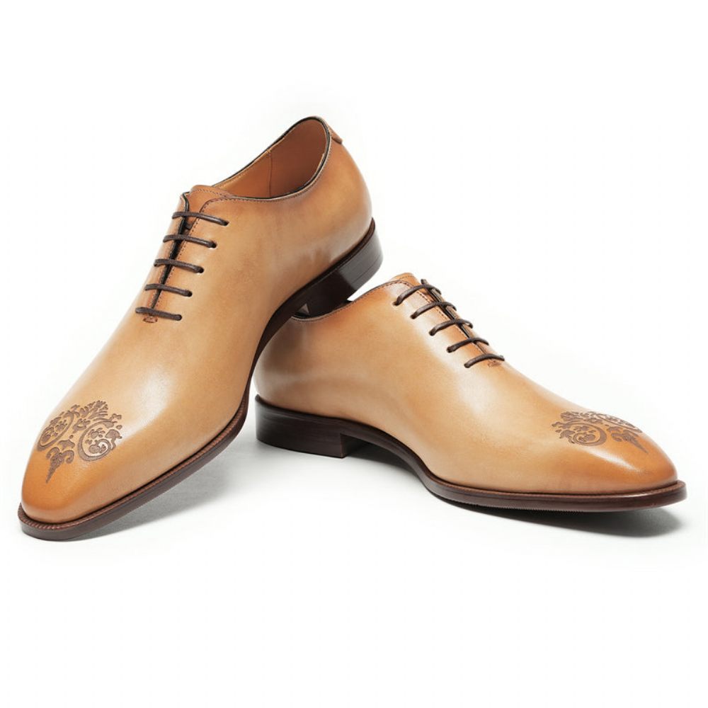 Chaussures Formelles Pour Hommes Mocassins Mariage Opulents Cuir Crocodile - Marron