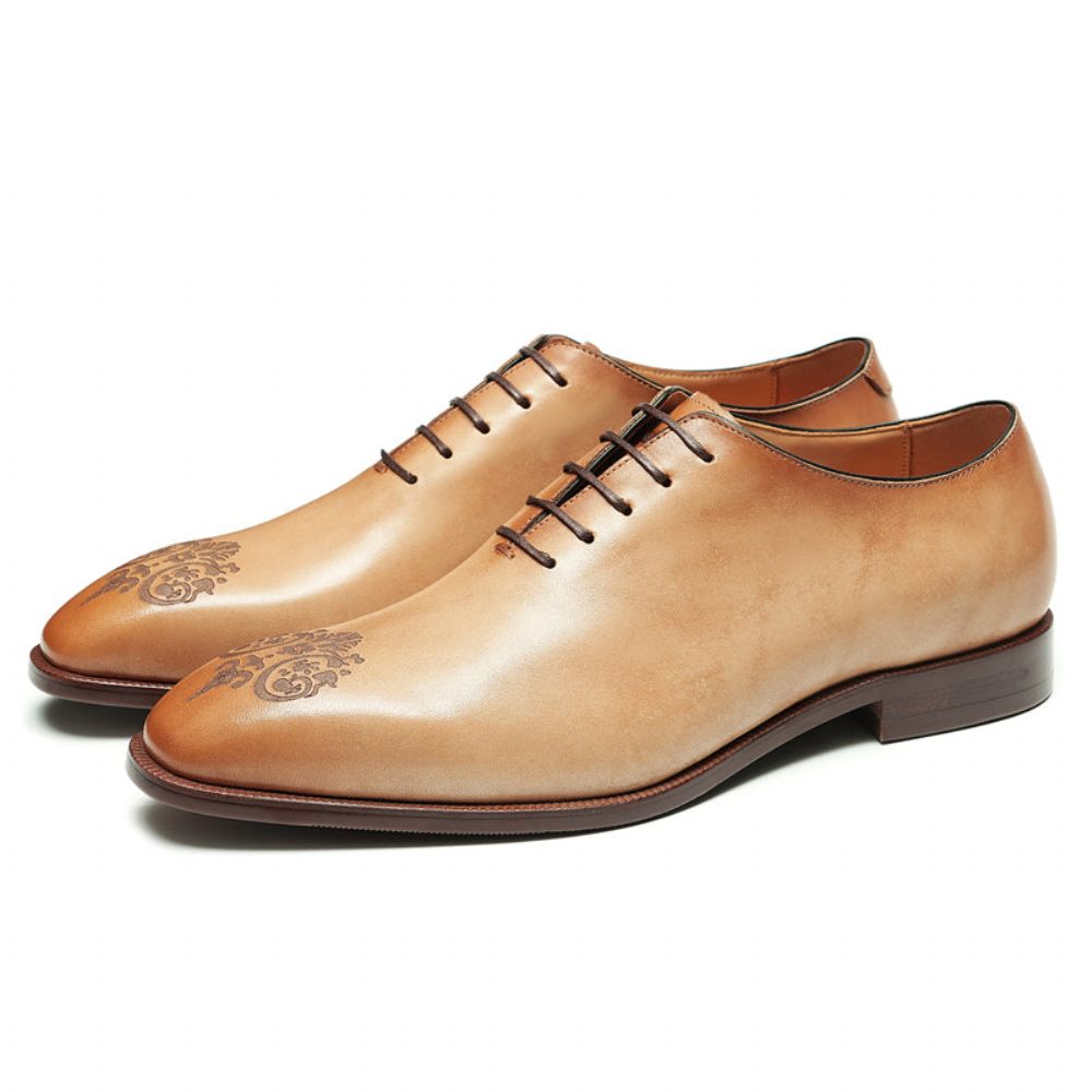 Chaussures Formelles Pour Hommes Mocassins Mariage Opulents Cuir Crocodile - Marron