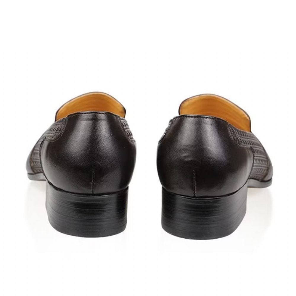 Chaussures Formelles Pour Hommes Mocassins Mariage Richelieu Cuir Oxford - Café