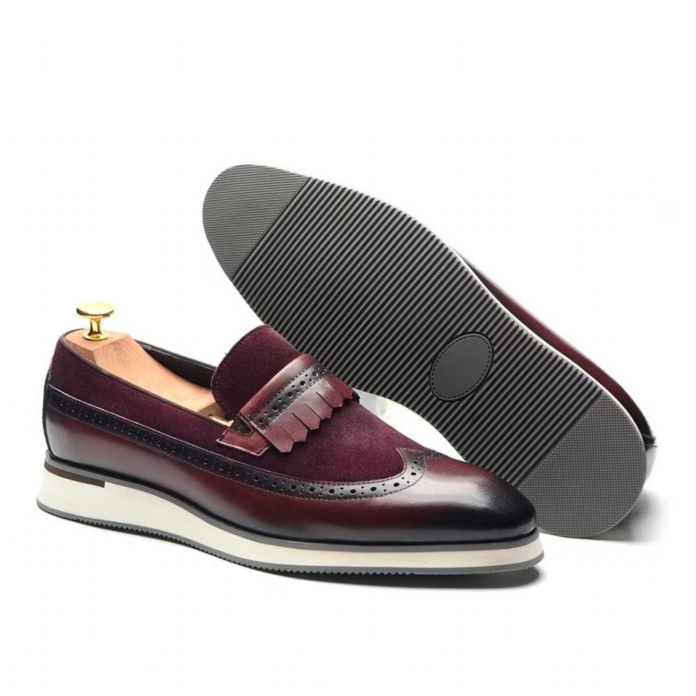 Chaussures Formelles Pour Hommes Mocassins Modernes Et Confortables - Bourgogne