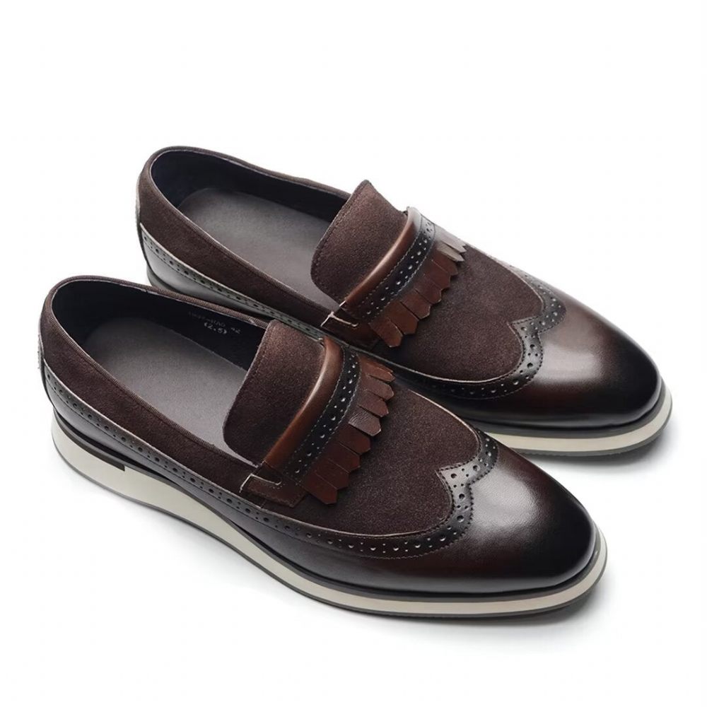 Chaussures Formelles Pour Hommes Mocassins Modernes Et Confortables - Café