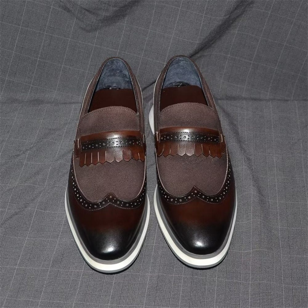 Chaussures Formelles Pour Hommes Mocassins Modernes Et Confortables - Café