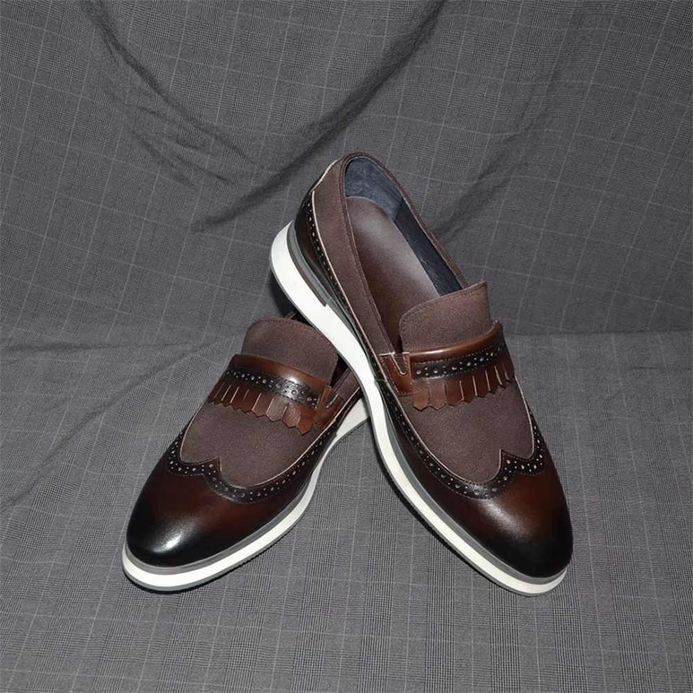 Chaussures Formelles Pour Hommes Mocassins Modernes Et Confortables - Café