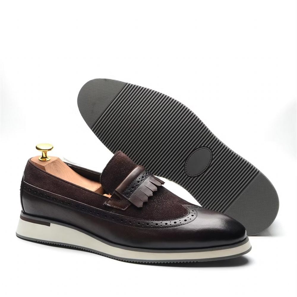 Chaussures Formelles Pour Hommes Mocassins Modernes Et Confortables - Café