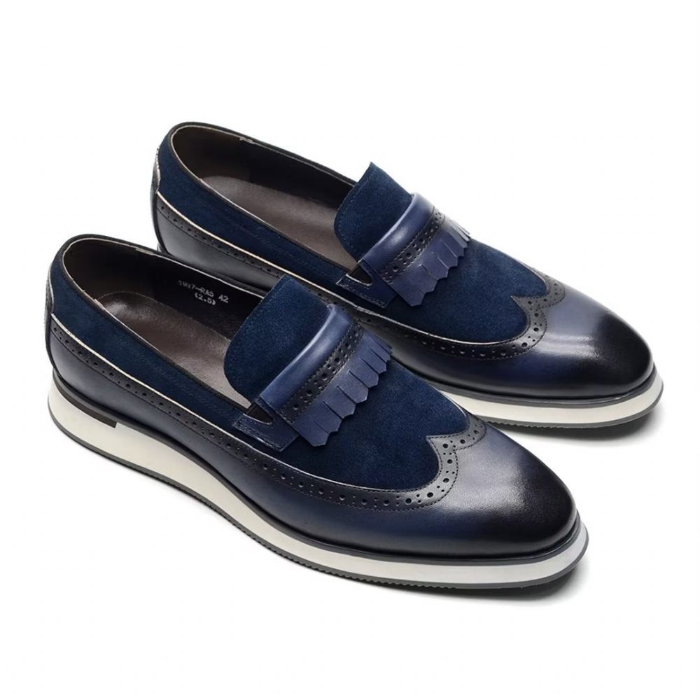 Chaussures Formelles Pour Hommes Mocassins Modernes Et Confortables - Bleu