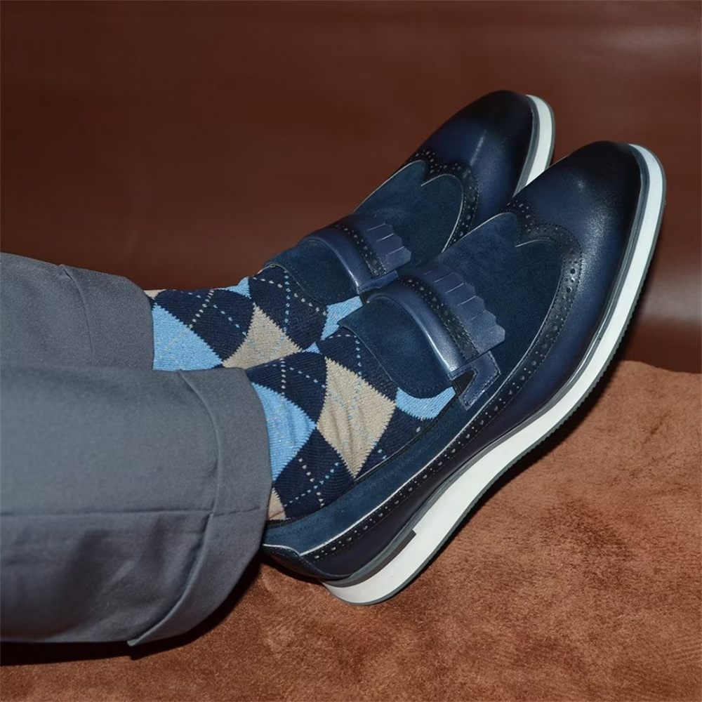 Chaussures Formelles Pour Hommes Mocassins Modernes Et Confortables - Bleu