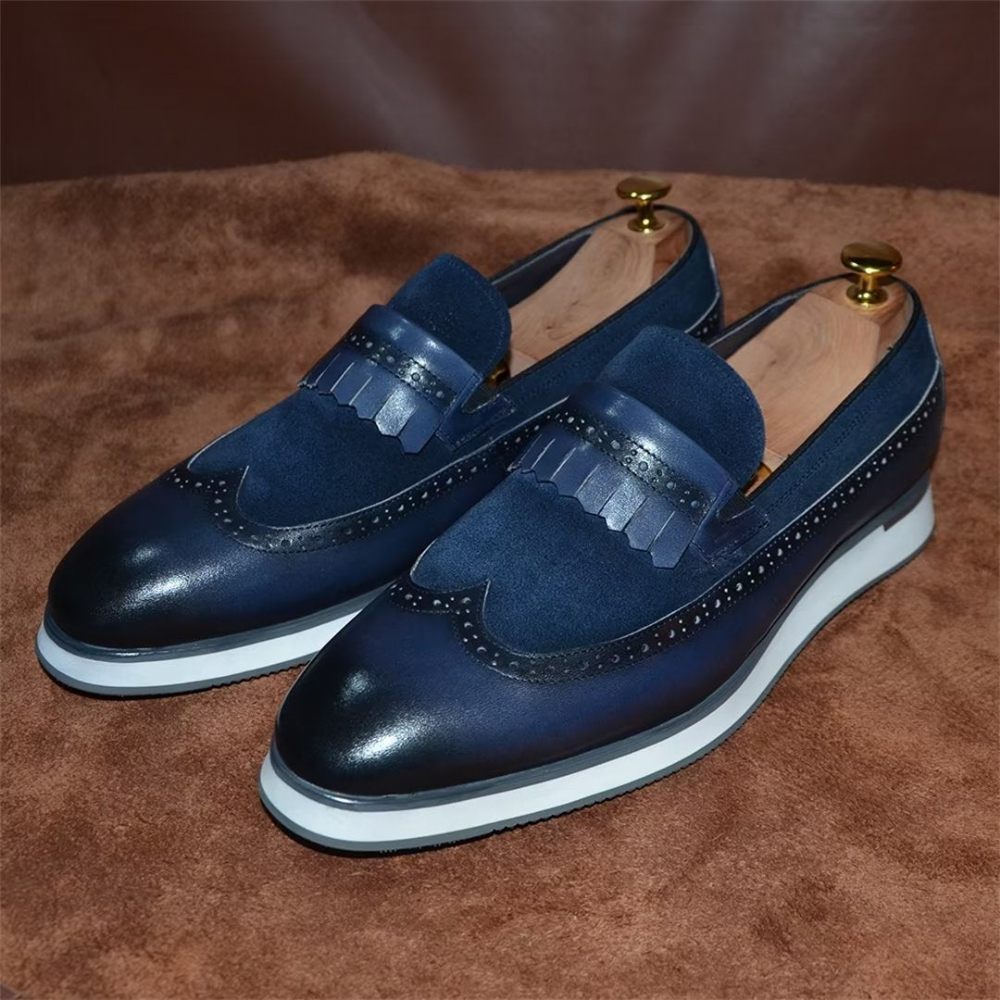 Chaussures Formelles Pour Hommes Mocassins Modernes Et Confortables - Bleu