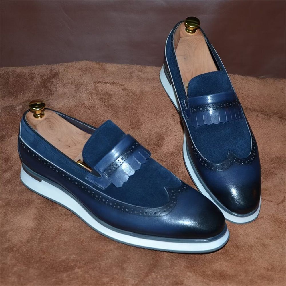 Chaussures Formelles Pour Hommes Mocassins Modernes Et Confortables - Bleu