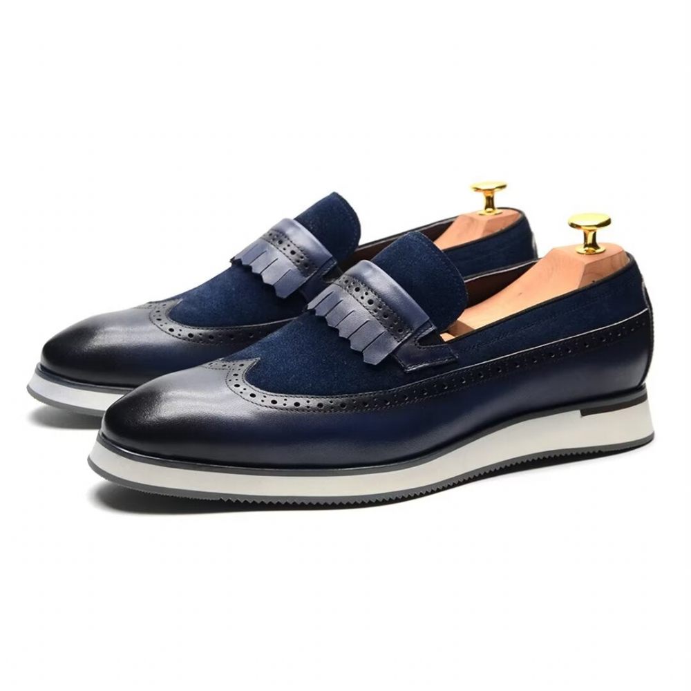 Chaussures Formelles Pour Hommes Mocassins Modernes Et Confortables - Bleu